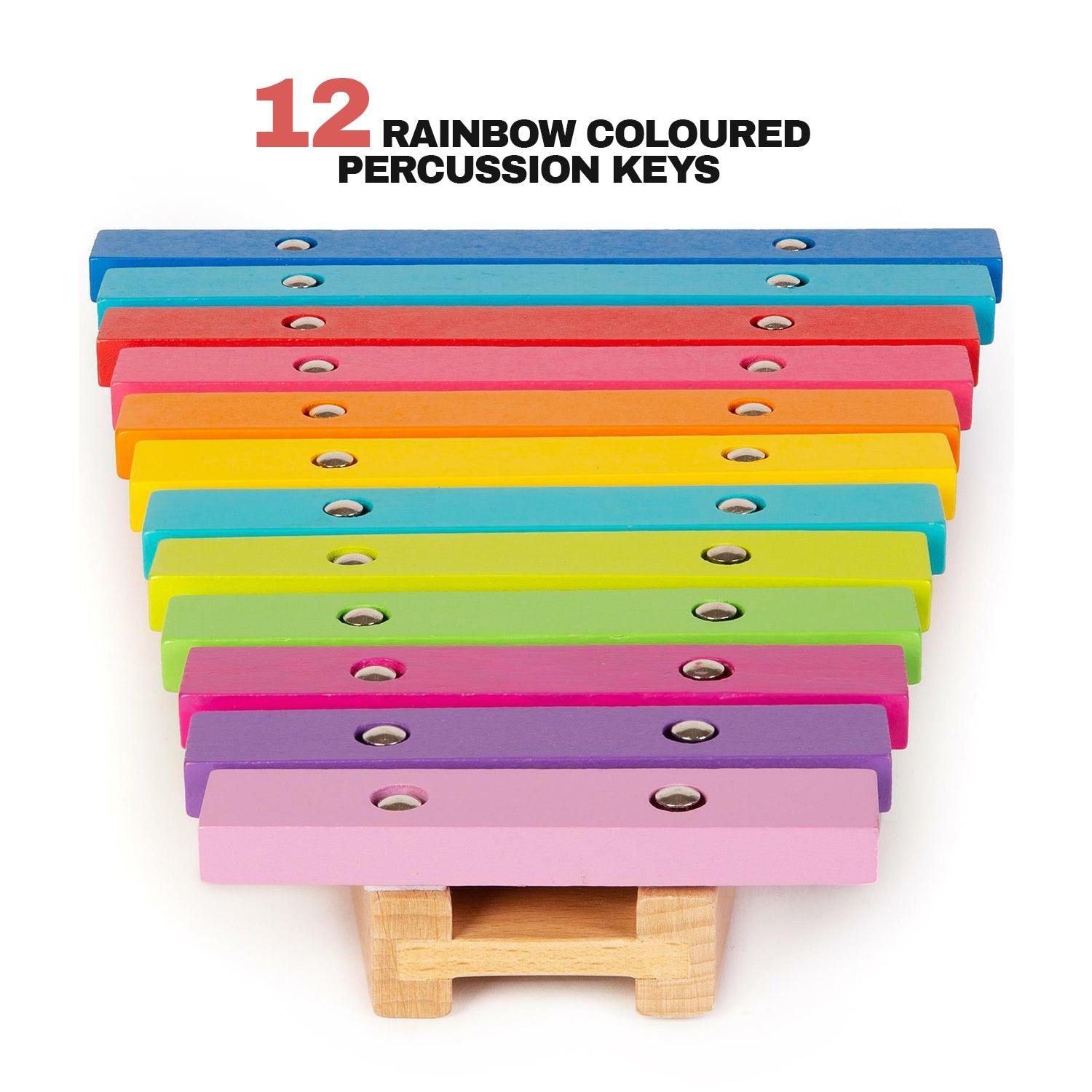 Wooden Xylophone Toy - Wooden Musical Kids Classic Xylophone Music Toy Children Creative Play Baby & Toddler - Tophatter Daily Deals