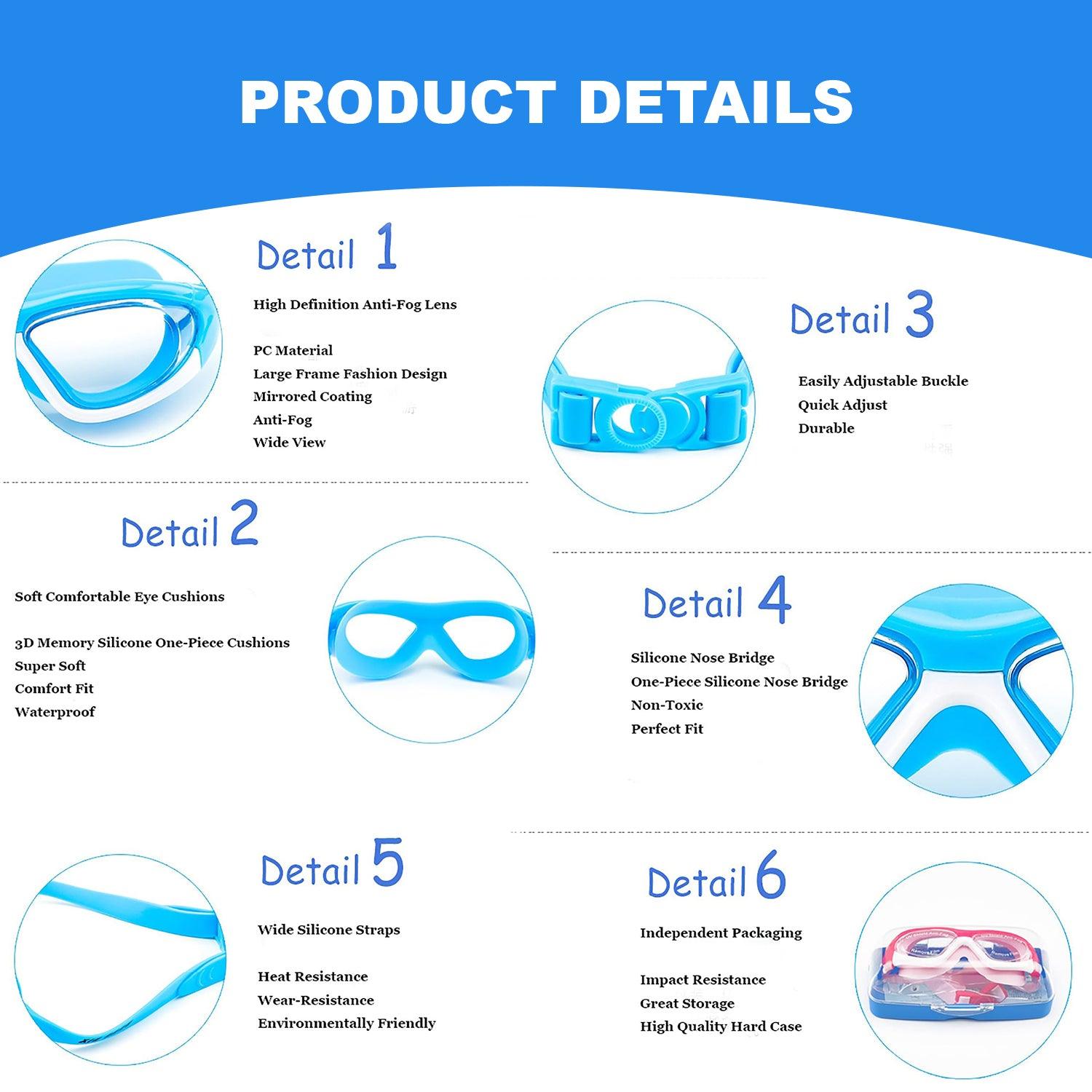 Swim Goggles Anti Fog - Kids Anti-Fog Swimming Goggles Pool Swim Adjustable Glasses Children Boys Girls Baby Health & Grooming Kits - Tophatter Daily Deals