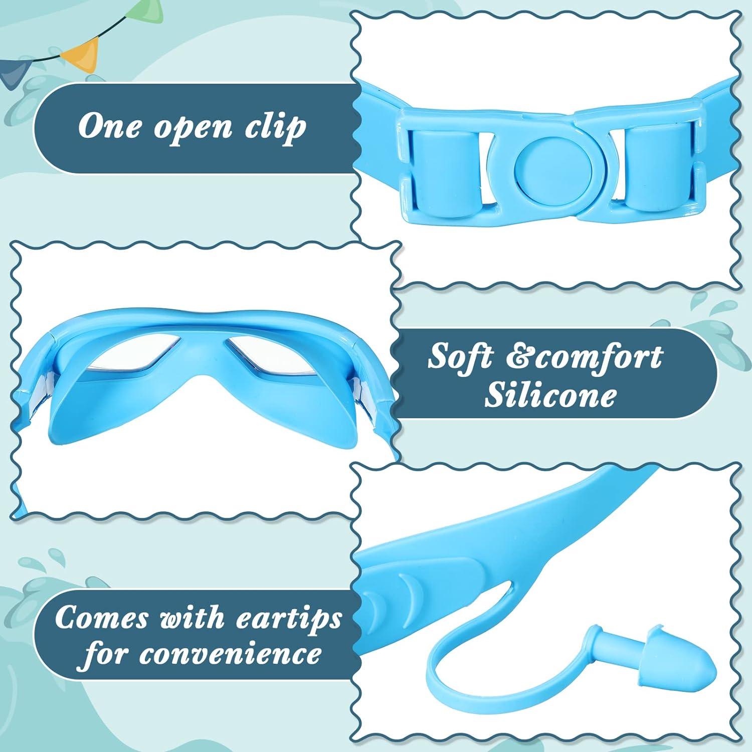 Swim Goggles Anti Fog - Kids Anti-Fog Swimming Goggles Pool Swim Adjustable Glasses Children Boys Girls Blue Earplug Attached Baby Health & Grooming Kits - Tophatter Daily Deals