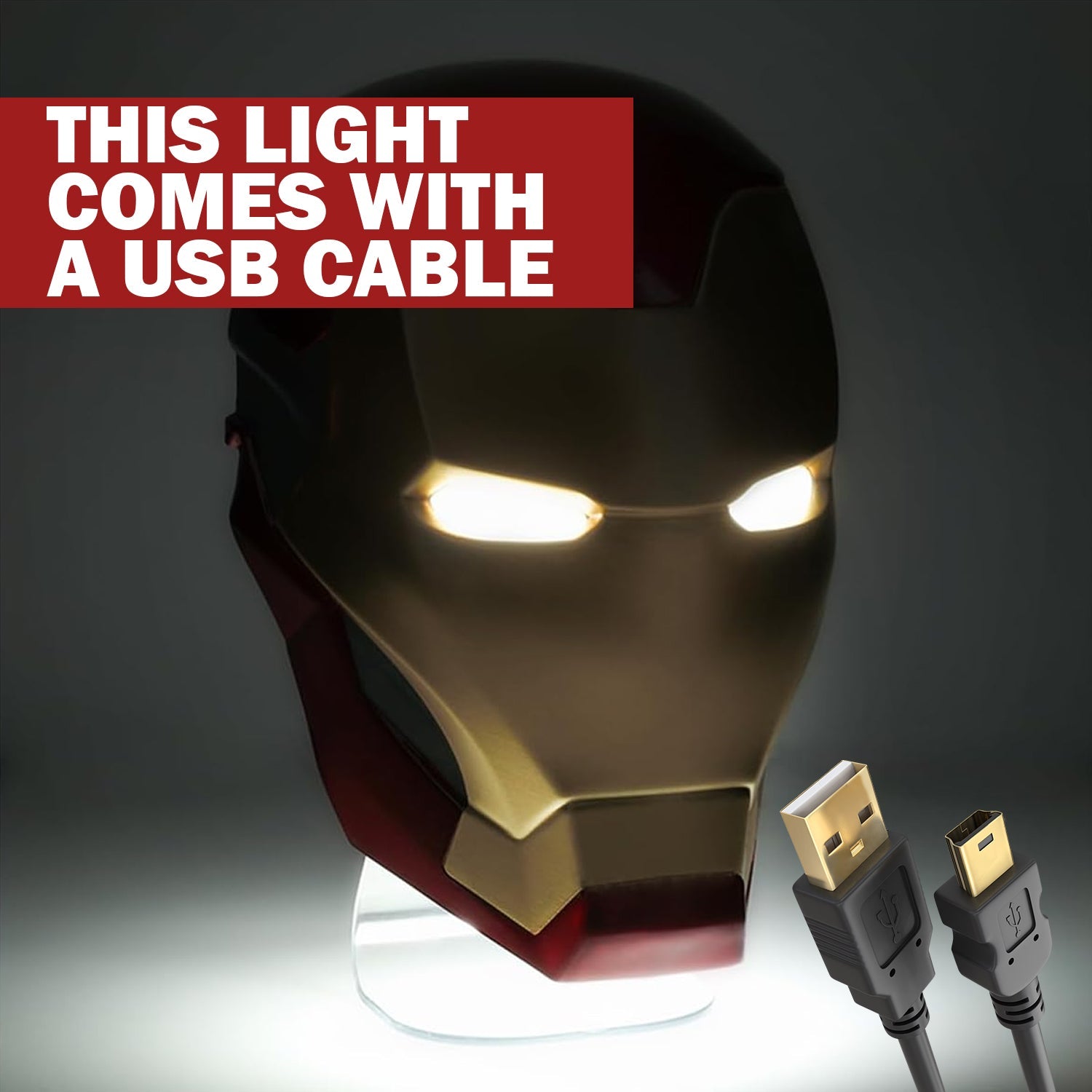 Iron Man Mask - 3D Wall Light Superhero Decoration for Bedroom & Playroom Iron Man Mask Wall Light - Tophatter Daily Deals