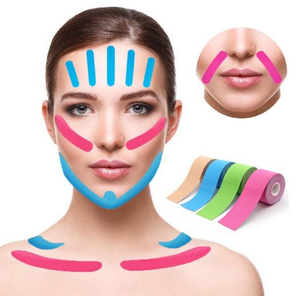 Face Tape for Wrinkles - Facelift Tape UK - Kinesiology Tape For Face V Line Neck Eyes Lifting Wrinkle Remover Sticker Exercise & Fitness - Tophatter Daily Deals