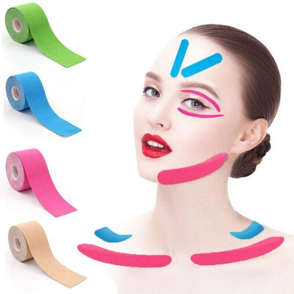 Face Tape for Wrinkles - Facelift Tape UK - Kinesiology Tape For Face V Line Neck Eyes Lifting Wrinkle Remover Sticker Exercise & Fitness - Tophatter Daily Deals