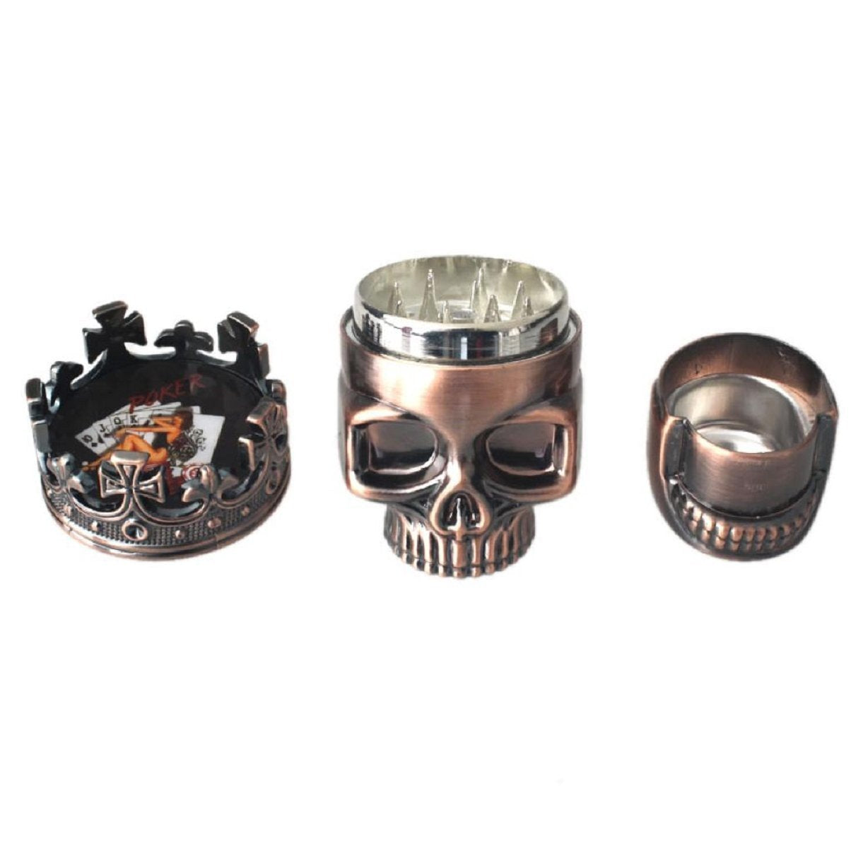 Crowned Skull Herb Grinder King Skull Tobacco Mill - 2 Colors Smoking Accessories - Tophatter Daily Deals