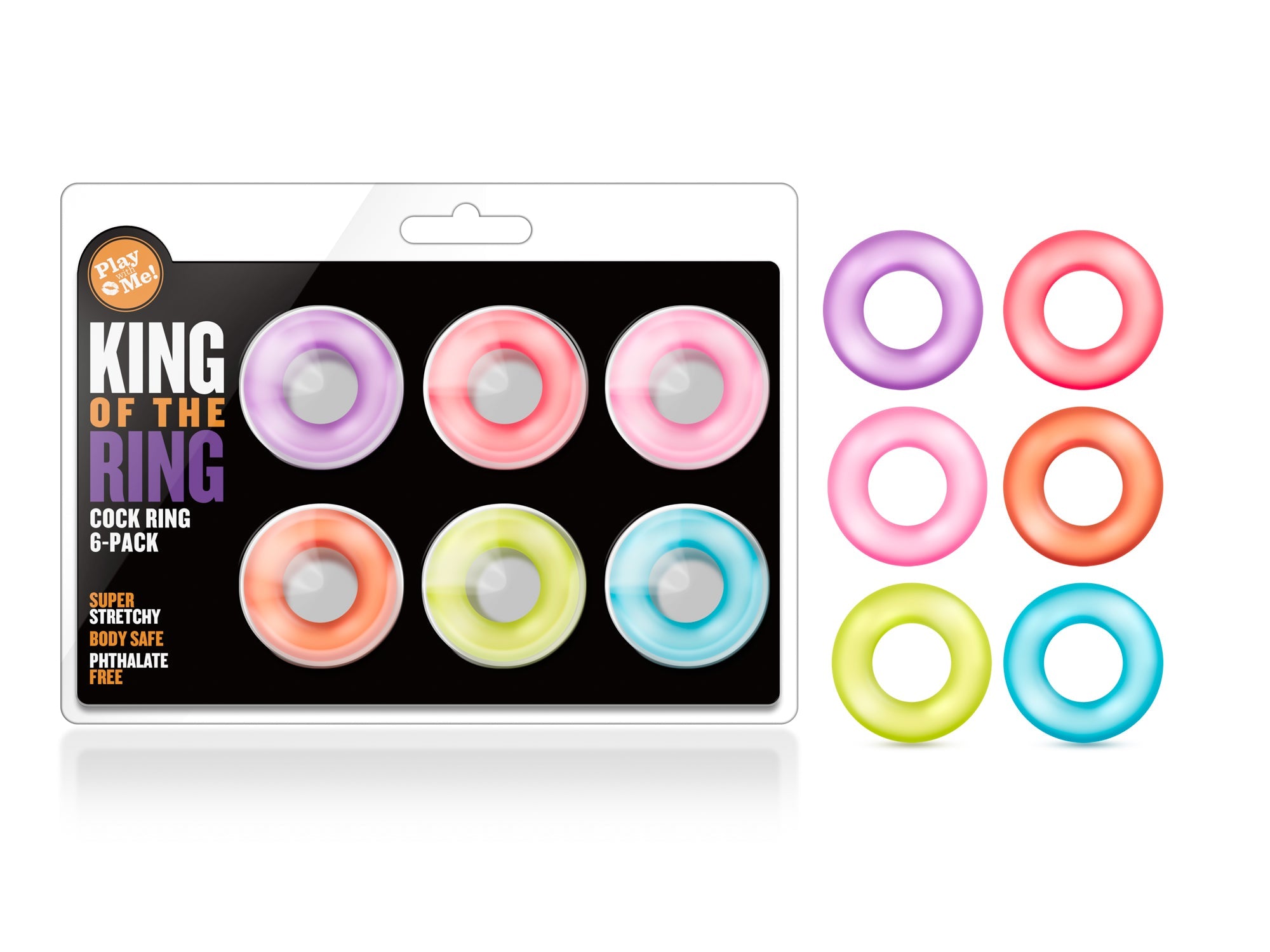 King of the Ring Coloured Cock Rings Set of 6 > Cock Ring > Sets - Tophatter Daily Deals