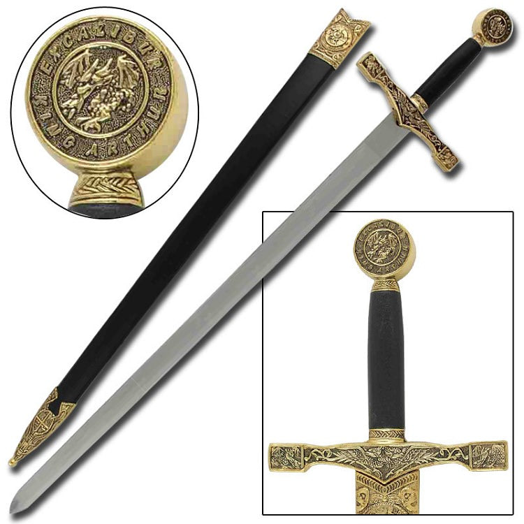 King Arthur Excalibur Replica Longsword - Gold - TOPHATTER'S ARMORY DEALS Collectible Weapons - Tophatter Daily Deals