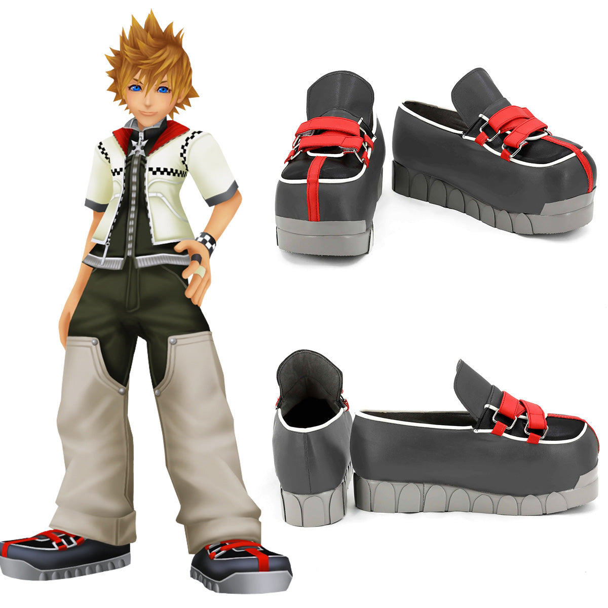 Kingdom Hearts II Roxas Black Cosplay Shoes Shoes/Boots - Tophatter Daily Deals