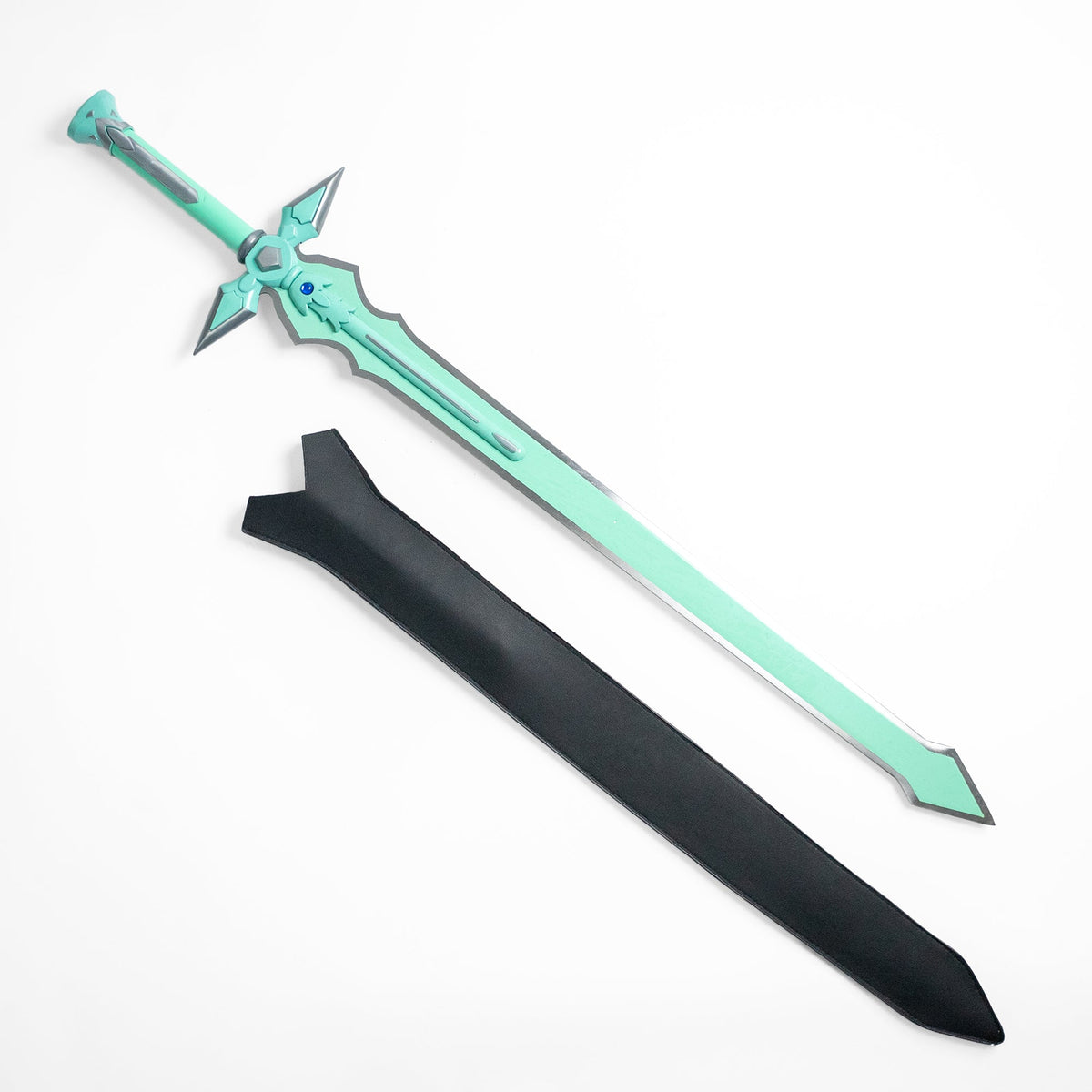 Kirito's "Dark Repulser" Sword (Leather Sheath) Turquoise (Large) Anime Sword - Tophatter Daily Deals