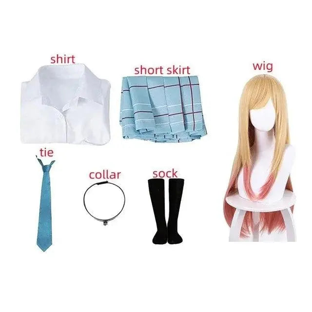 Kitagawa Marin Cosplay Anime My Dress Up Darling Kitagawa Marin Cosplay Costume Dresses School Uniform Wig Earrings Suit Girls style2 - Tophatter Daily Deals