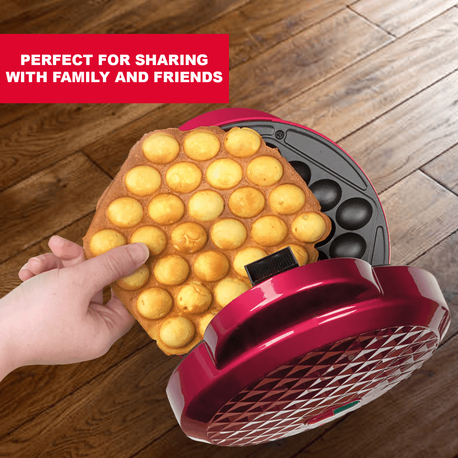 Waffle Maker Machine – Bubble & Heart Shaped Belgian Waffle Iron for Delicious Treats (1000W Non-Stick) Bubble Shape Electronic - Tophatter Daily Deals