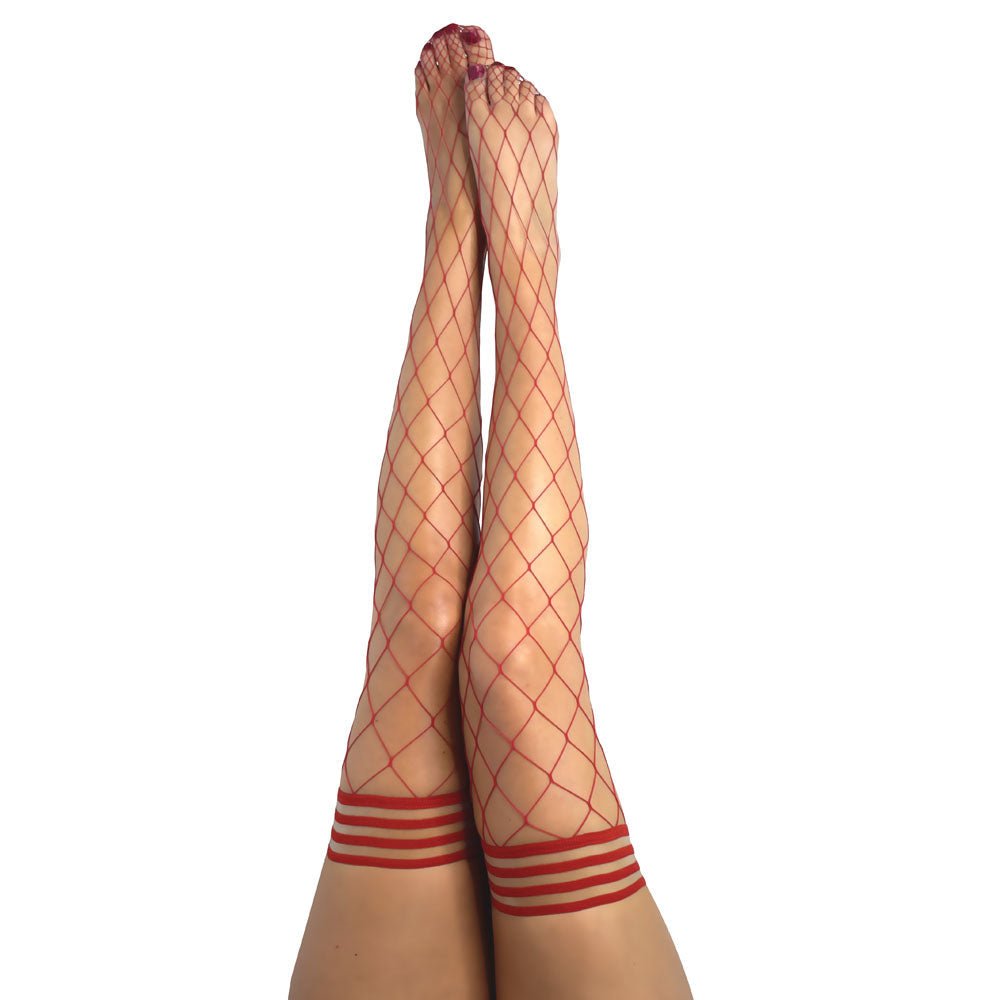 Kixies Claudia Large Diamond Fishnet Thigh Highs Size A > Clothes > Hosiery > Stockings - Tophatter Daily Deals
