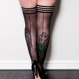 Kixies Lois Back Seam Thigh Highs Stockings Size C > Clothes > Hosiery > Stockings - Tophatter Daily Deals
