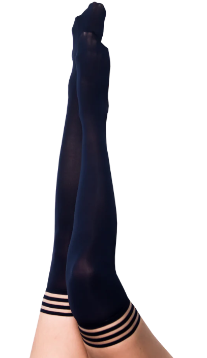 Kixies Selma Navy Opaque Thigh High Tights Size C > Clothes > Hosiery > Stockings - Tophatter Daily Deals