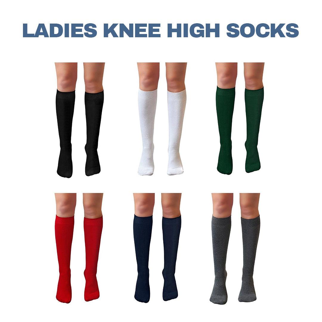 Knee High Pop Socks - Ladies Knee High Pop Cotton Socks Assorted Colours Back To School Girl Apparel & Accessories - Tophatter Daily Deals