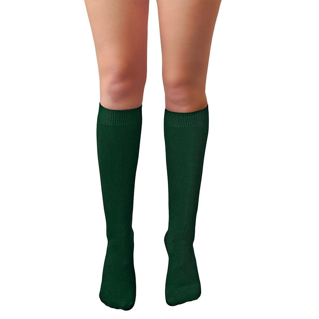 Knee High Pop Socks - Ladies Knee High Pop Cotton Socks Assorted Colours Back To School Girl Green Apparel & Accessories - Tophatter Daily Deals