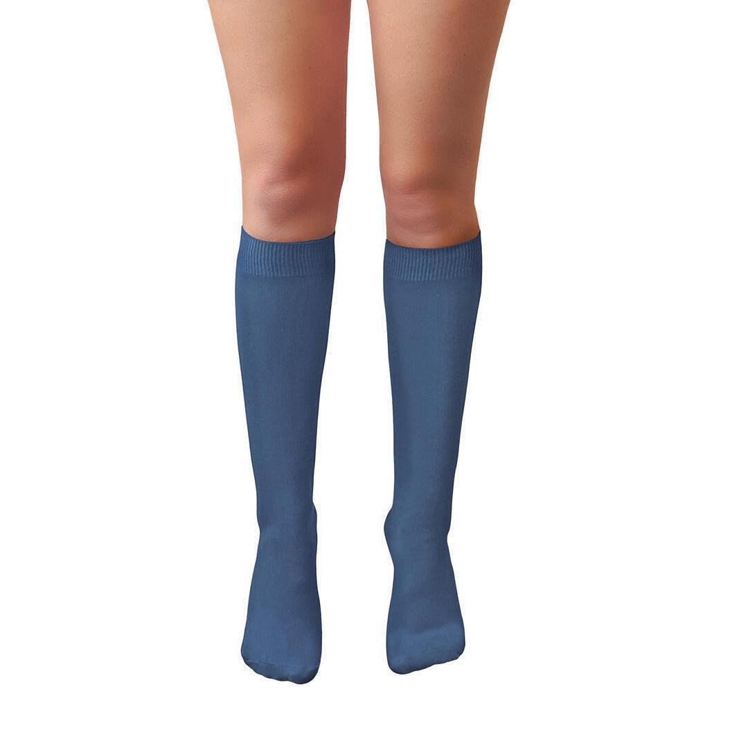 Knee High Pop Socks - Ladies Knee High Pop Cotton Socks Assorted Colours Back To School Girl Blue Apparel & Accessories - Tophatter Daily Deals