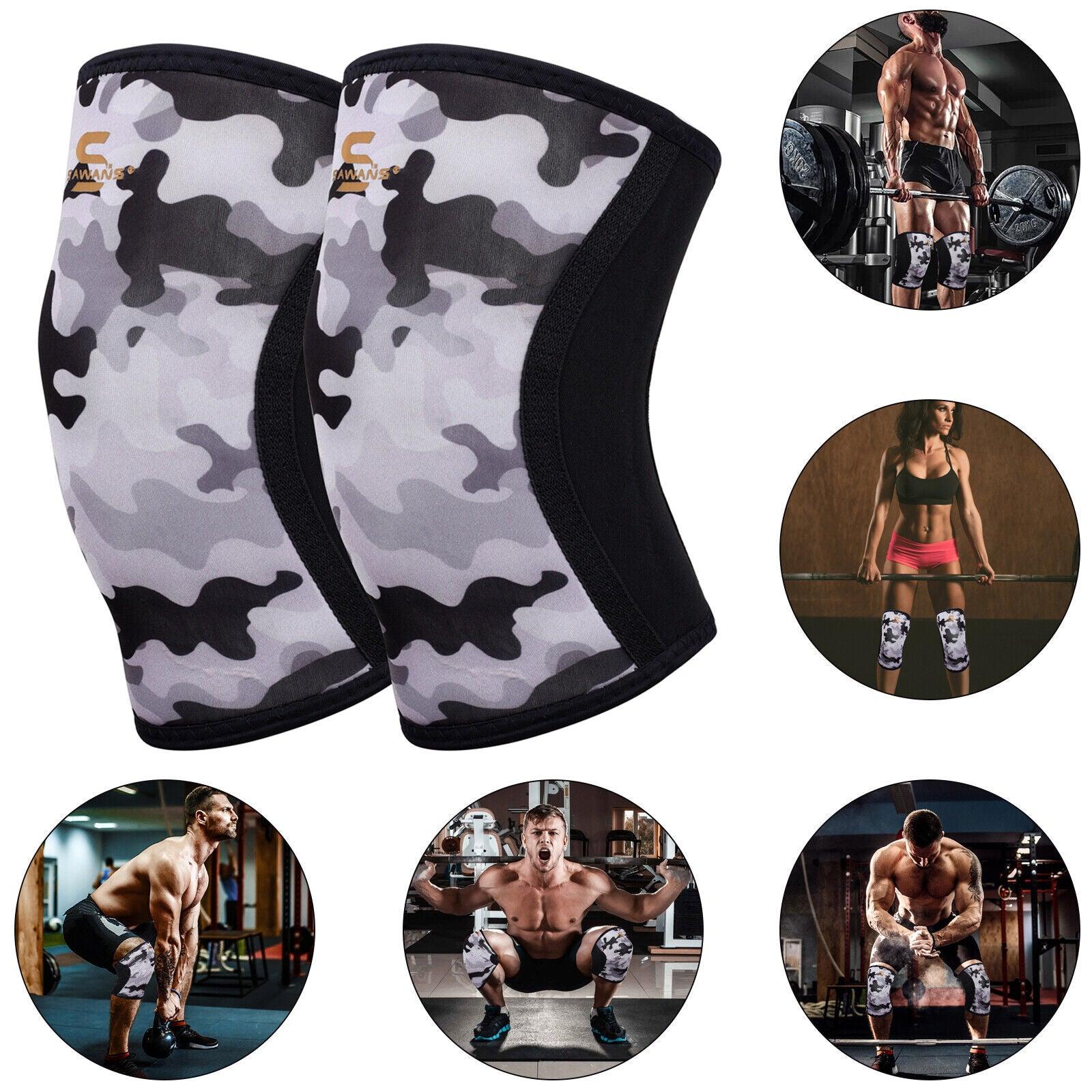 Compressor Knee Sleeve - Knee Sleeve Pair Power Lifting Support Brace Protector Weight Lifting Exercise & Fitness - Tophatter Daily Deals