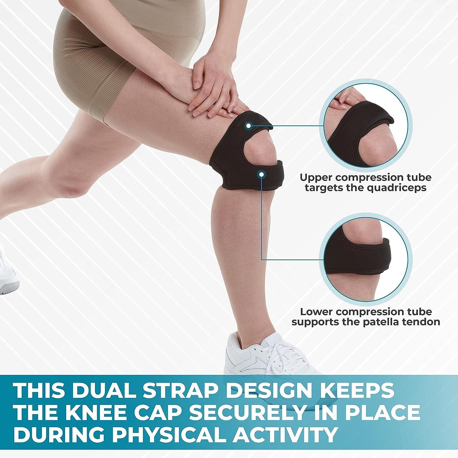 Patella Knee Strap - Knee Support Tendon Straps Running Sports Pain Neoprene Brace Arthritis Exercise & Fitness - Tophatter Daily Deals