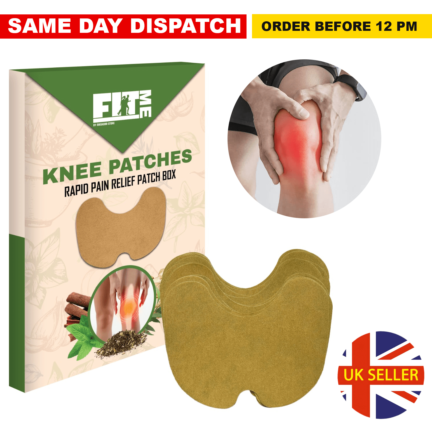 Knee Pain Relief Patch - FitMe 180 PCS Knee Pain Relief Patches Wormwood Sticker Neck Waist Joint Ache Pads Personal Care - Tophatter Daily Deals