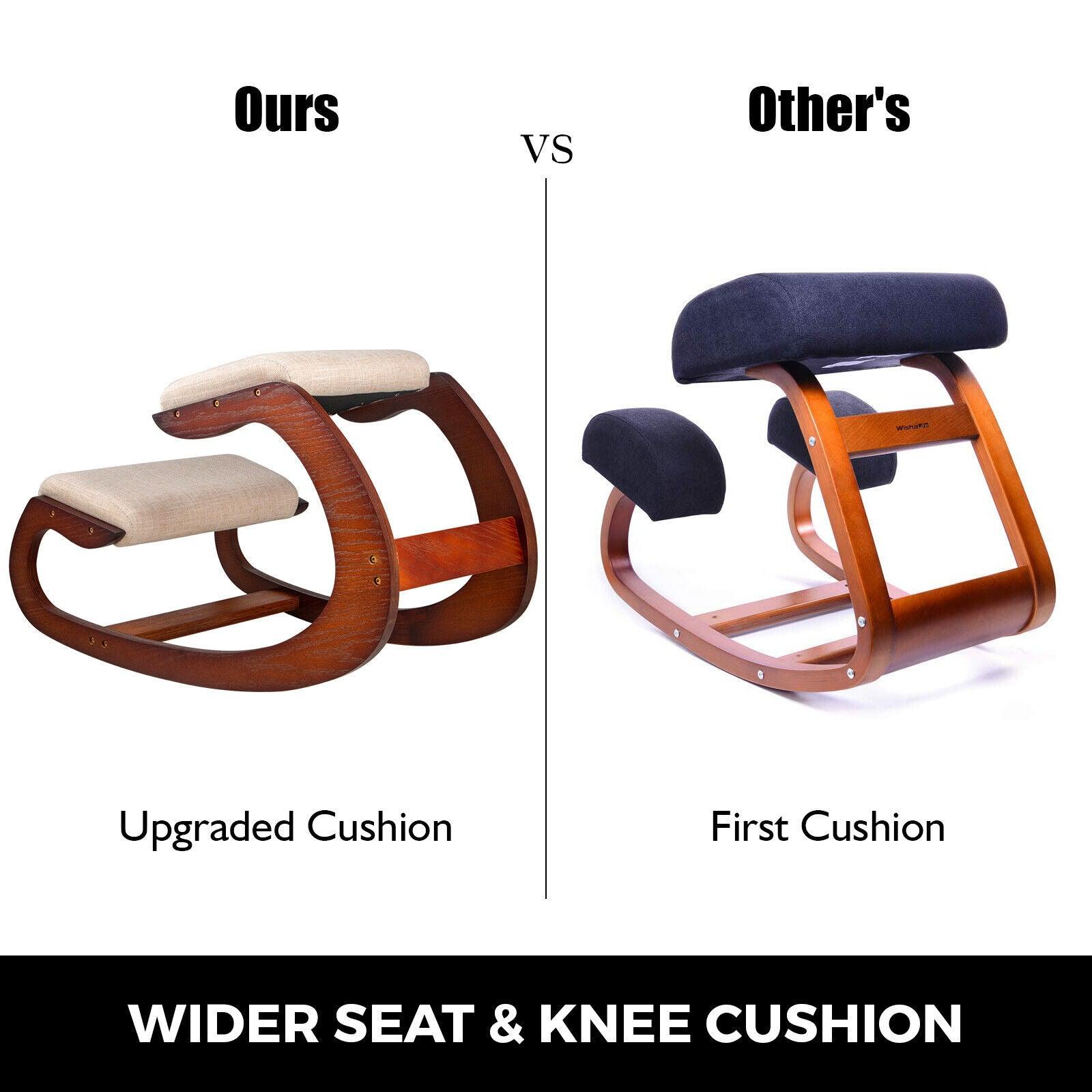 Best Kneeling Chair - Ergonomic Kneeling Chair Velvet Office Chairs Home Rocking Posture Stool Wood Exercise & Fitness - Tophatter Daily Deals