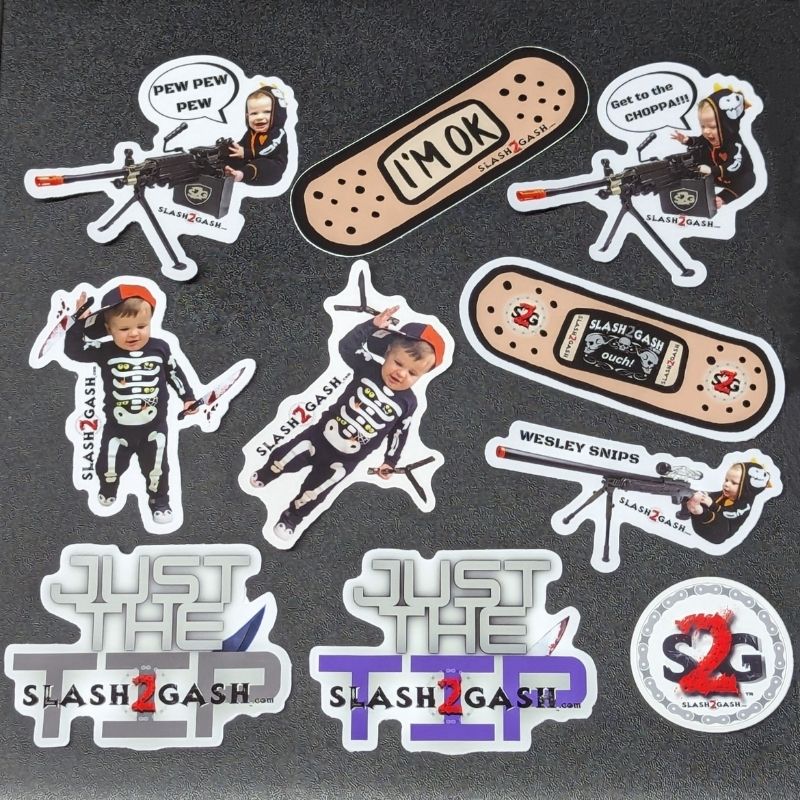 S2G Stickers Vinyl Decals for Knife Box Gun Case 3" Indoor/Outdoor - Asst. One of Each, All 10 pcs - ($30 value) Knife-Accessory - Tophatter Daily Deals
