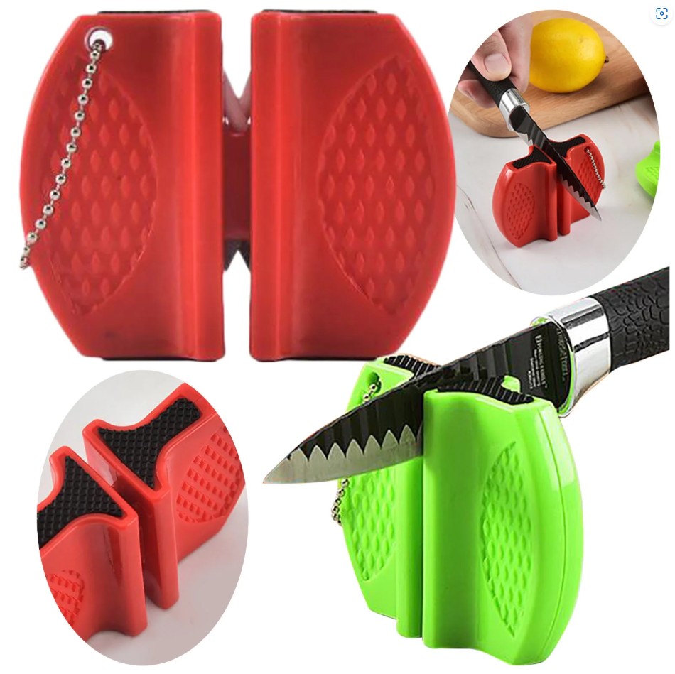 2-Step Knife Sharpener Ceramic and Carbide Sharpening Tool - asst. Knife-Accessory - Tophatter Daily Deals