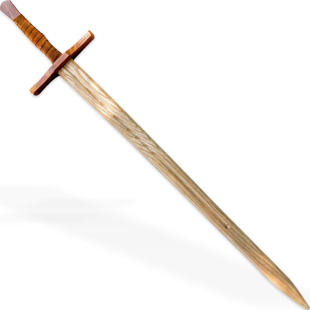 Knightly Wooden Practice Sword with Leather Wrapped Handle Swords - Tophatter Daily Deals