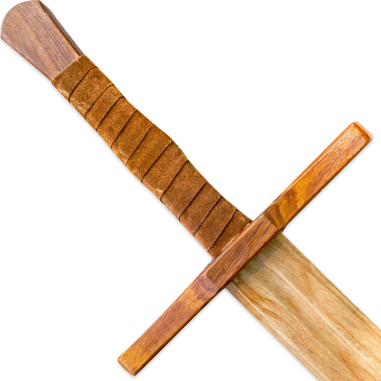 Knightly Wooden Practice Sword with Leather Wrapped Handle Swords - Tophatter Daily Deals