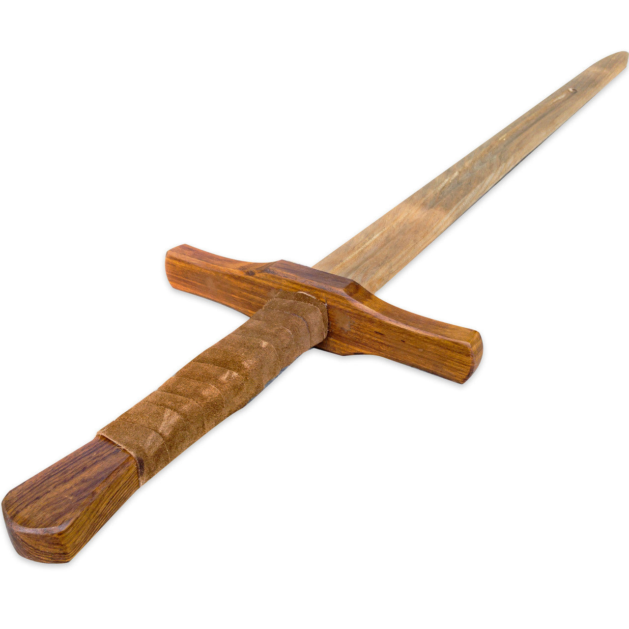 Knightly Wooden Practice Sword with Leather Wrapped Handle Swords - Tophatter Daily Deals