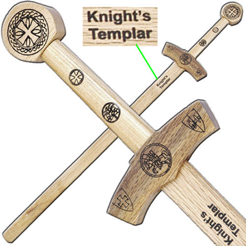 Knights Templar Wooden Medieval Sword - TOPHATTER'S ARMORY DEALS Collectible Weapons - Tophatter Daily Deals