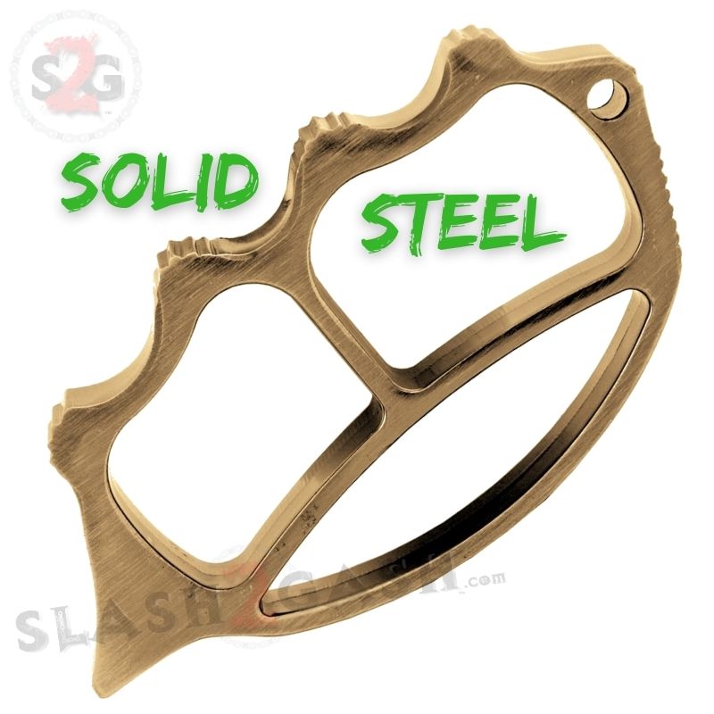 Knuckle Cruncher Steel Paper Weight w/ Spike - Antiqued Brass Belt Buckle - Tophatter Daily Deals