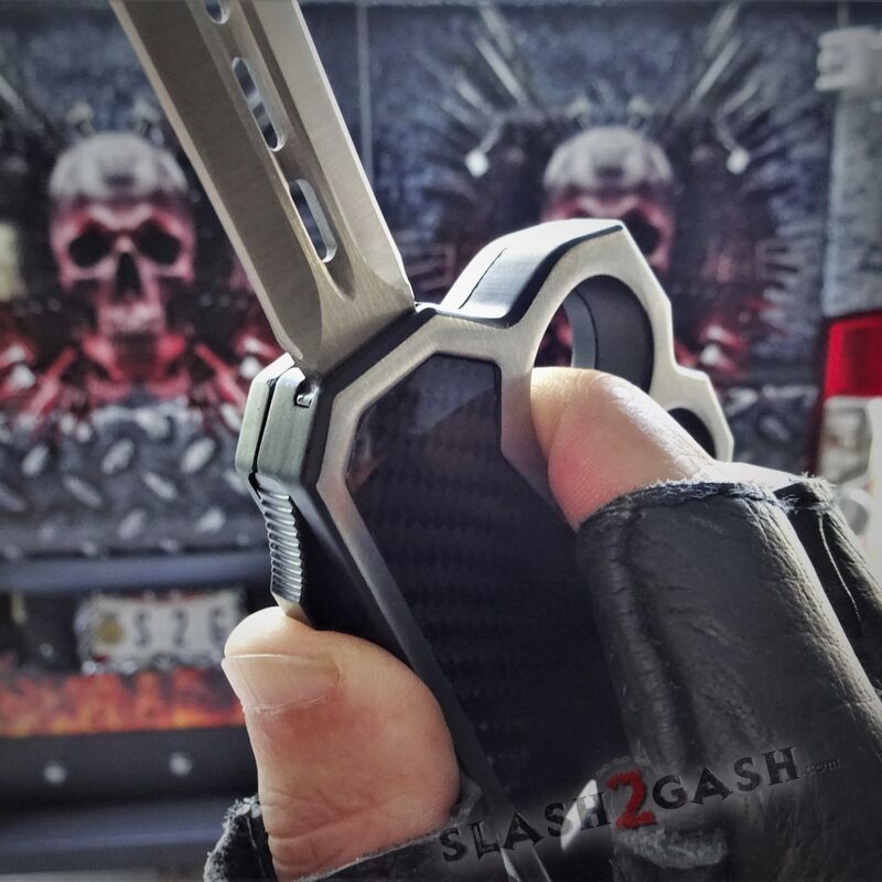 Knuckle OTF Trench Knife D/A Auto Switchblade Dagger w/ Carbon Fiber Knife-OTF - Tophatter Daily Deals