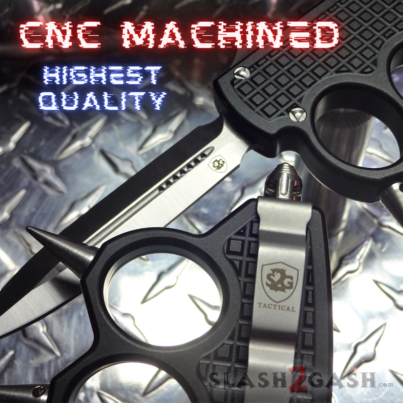 Knuckle OTF w/ Spikes S2G Tactical Switchblade Trench Knife - Dagger Knife-OTF - Tophatter Daily Deals