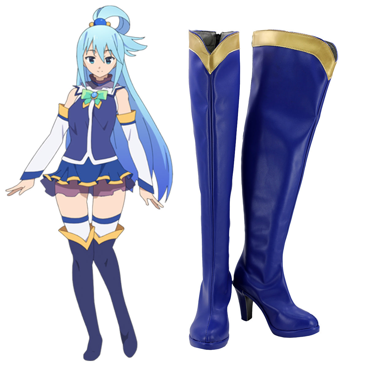 Kono Subarashii Sekai ni Shukufuku o Aqua Blue Shoes Cosplay Boots Shoes/Boots - Tophatter Daily Deals