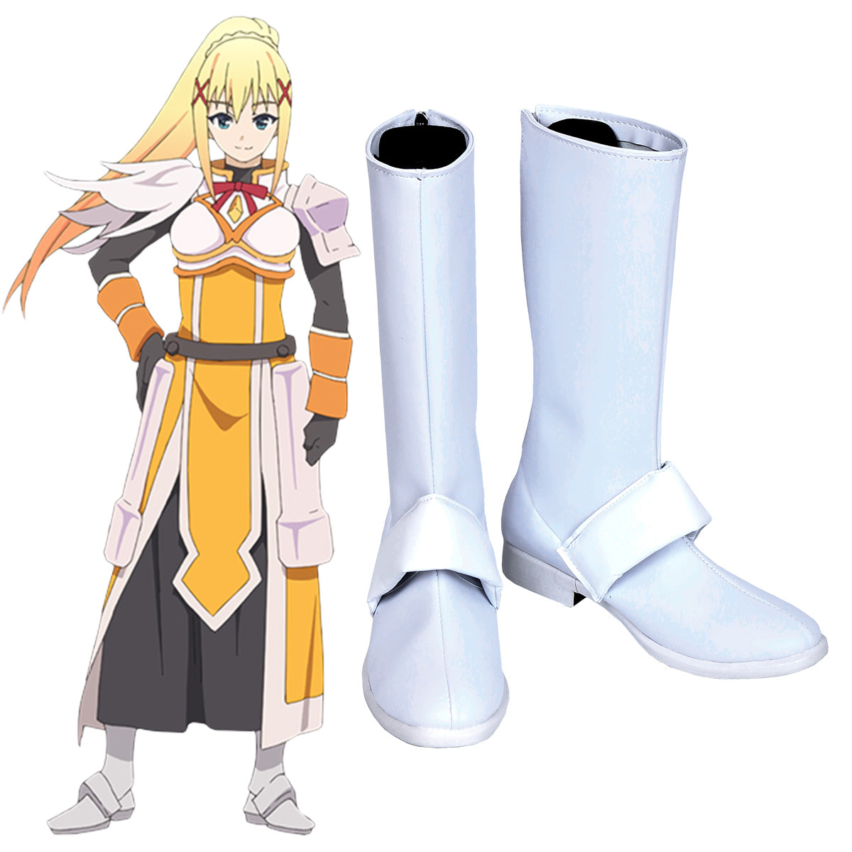 Kono Subarashii Sekai ni Shukufuku o Darkness White Shoes Cosplay Boots Shoes/Boots - Tophatter Daily Deals