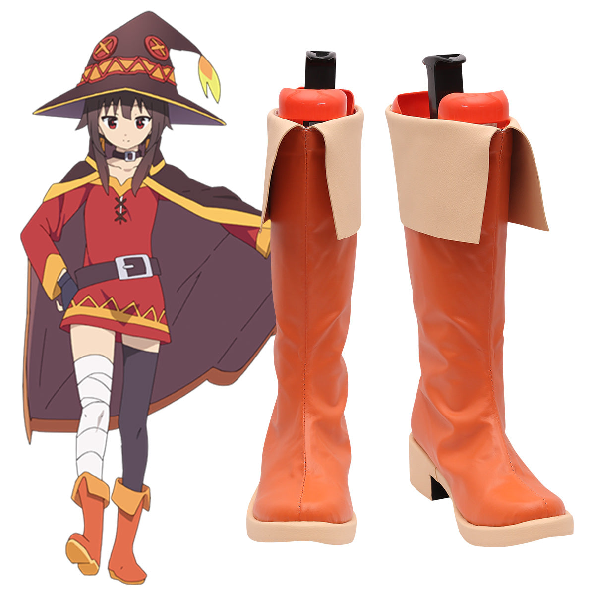 Kono Subarashii Sekai ni Shukufuku o Megumin Orange Shoes Cosplay Boots Shoes/Boots - Tophatter Daily Deals