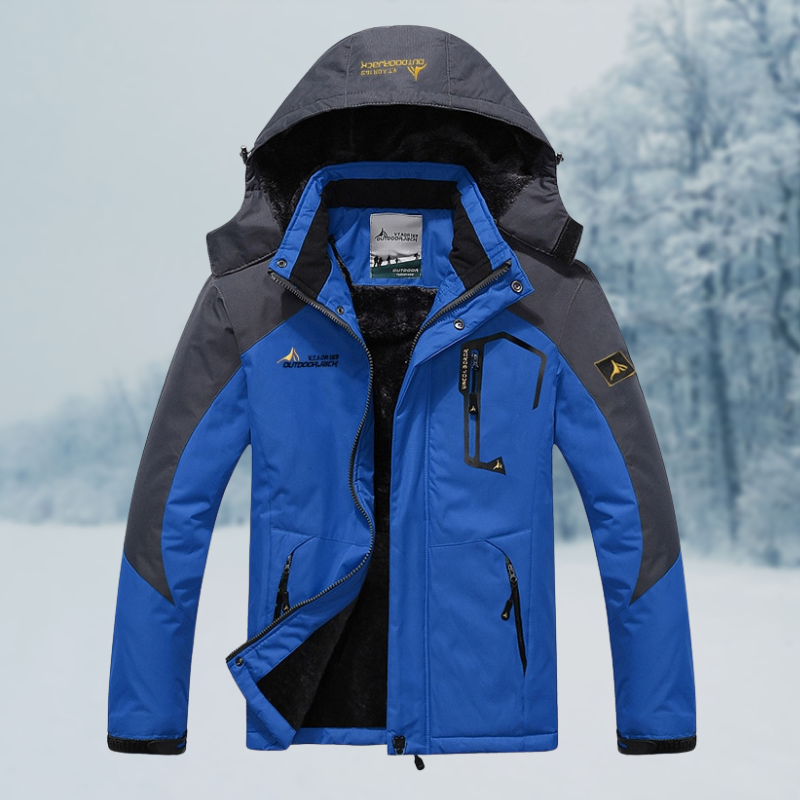 Windproof Men's Winter Jacket - Structured, Cotton, Commute Blue - Tophatter Daily Deals