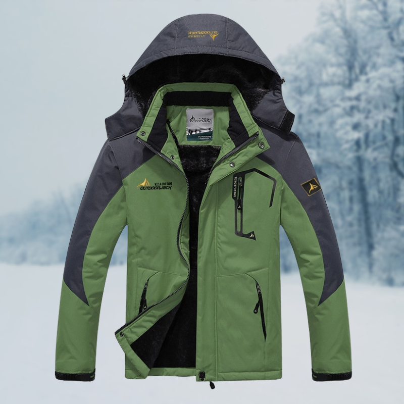 Windproof Men's Winter Jacket - Structured, Cotton, Commute Green - Tophatter Daily Deals