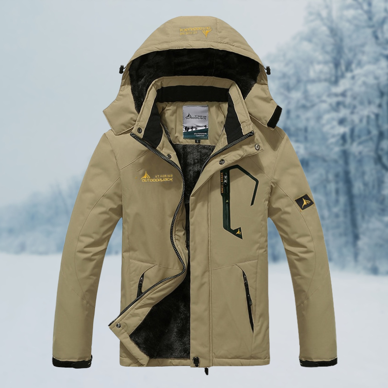 Windproof Men's Winter Jacket - Structured, Cotton, Commute Beige - Tophatter Daily Deals