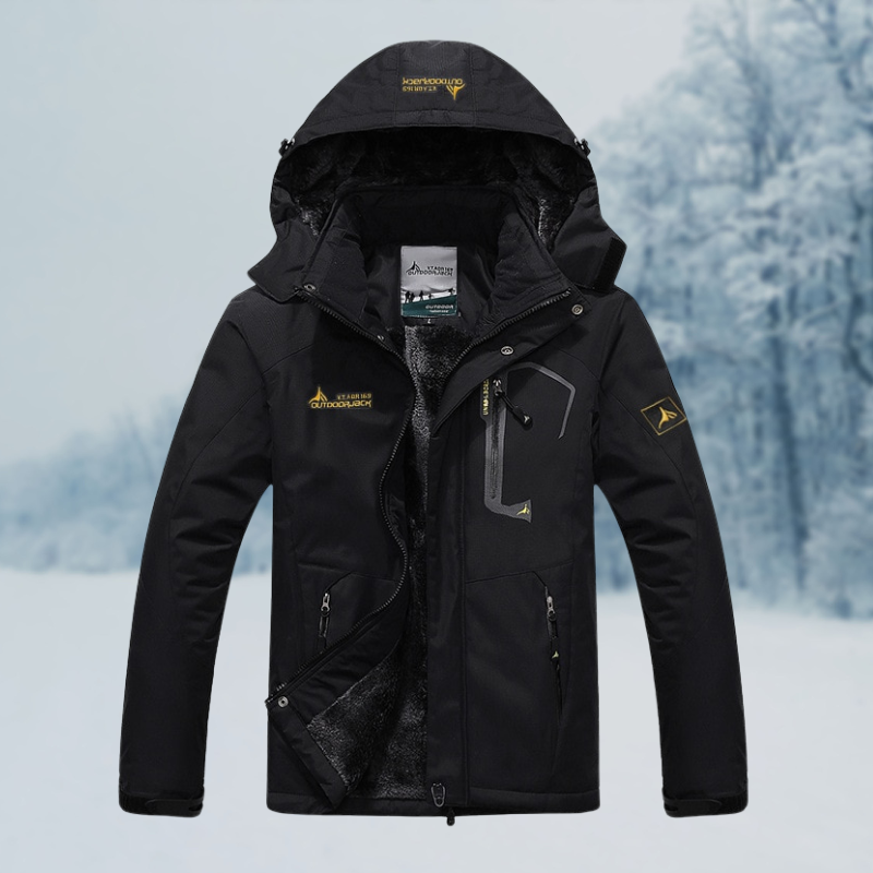 Windproof Men's Winter Jacket - Structured, Cotton, Commute Black - Tophatter Daily Deals