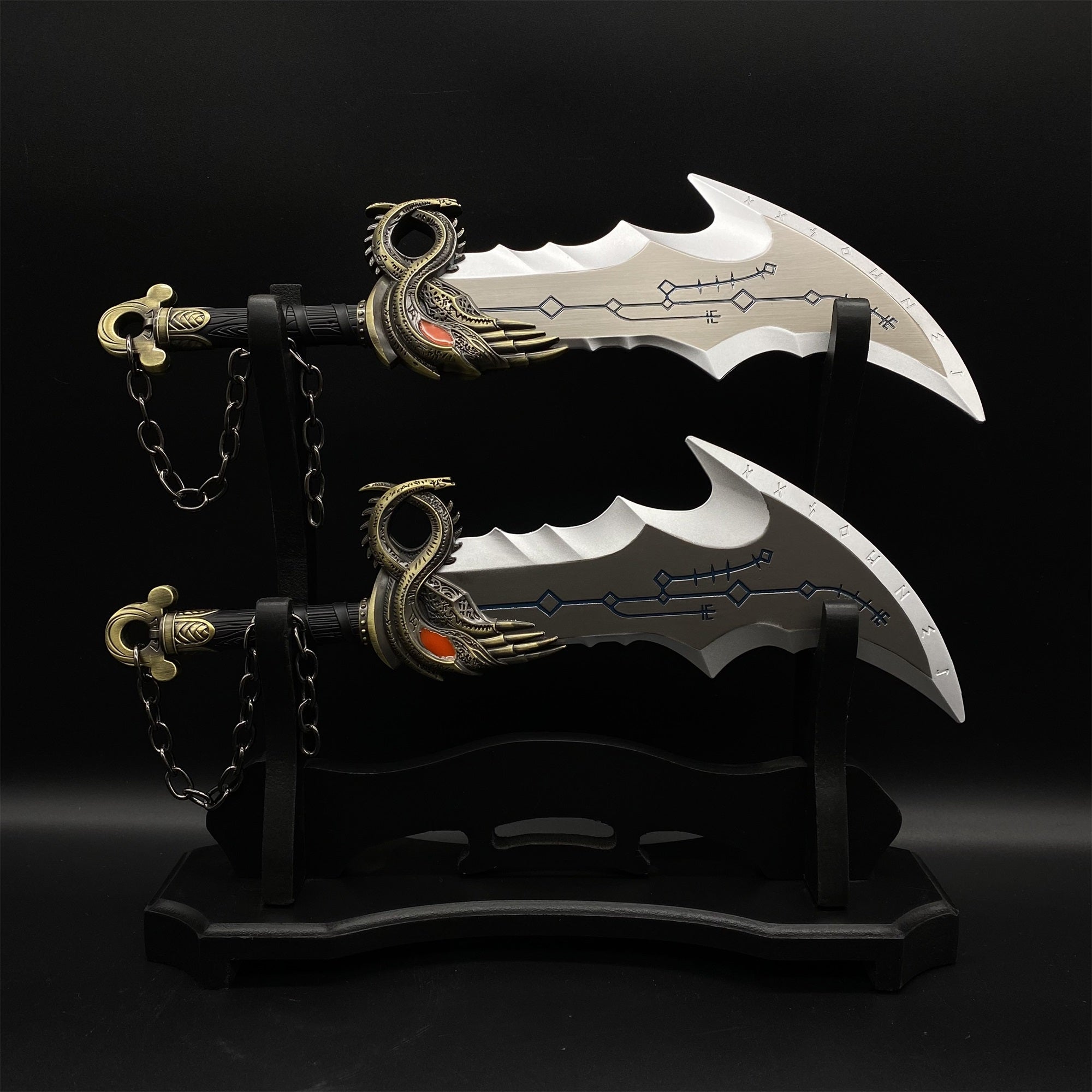 Metal Blades of Chaos 1:2 Luminous Replica A pair With Display Holder - Tophatter Daily Deals
