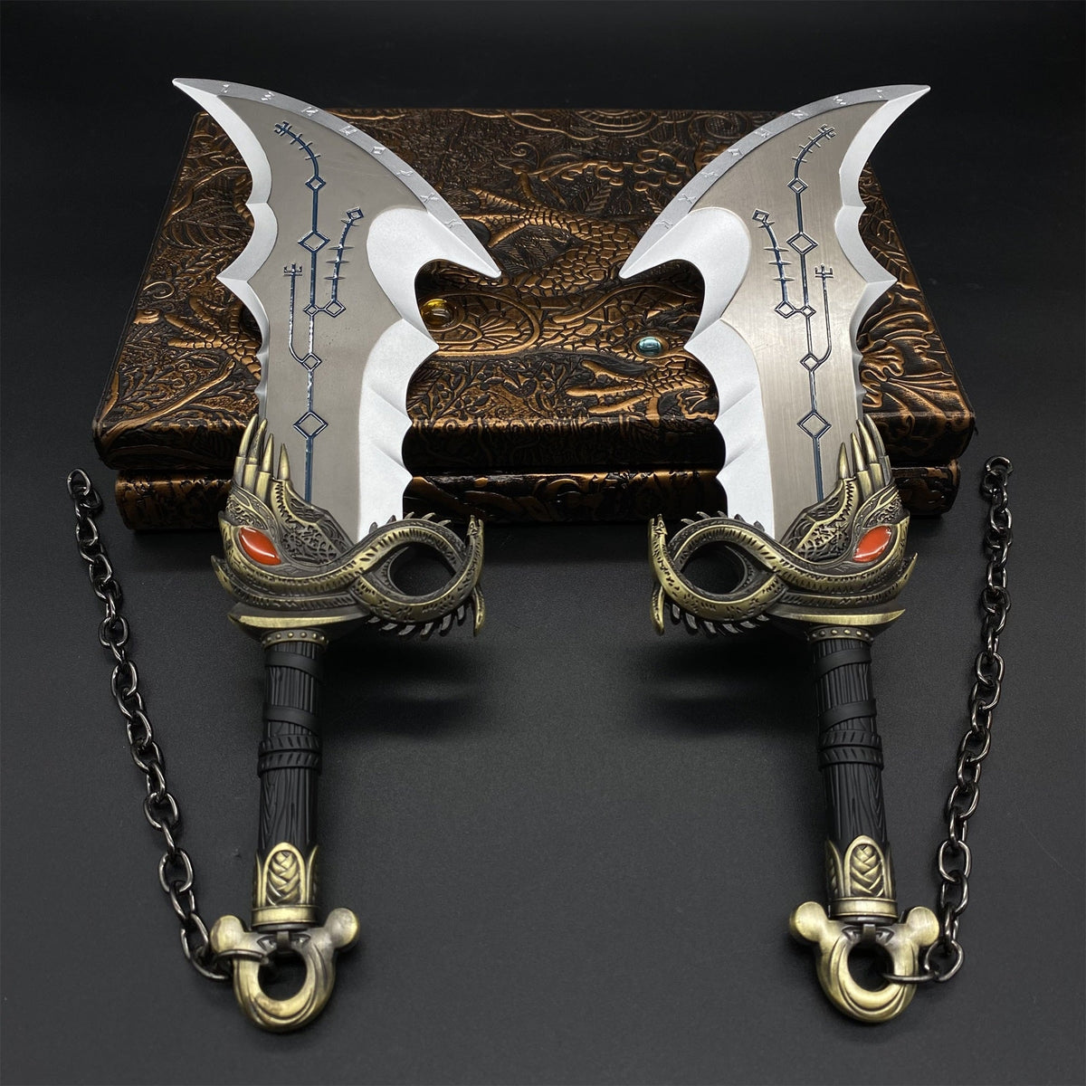 Metal Blades of Chaos 1:2 Luminous Replica Blades of Chaos(A pair) - Tophatter Daily Deals