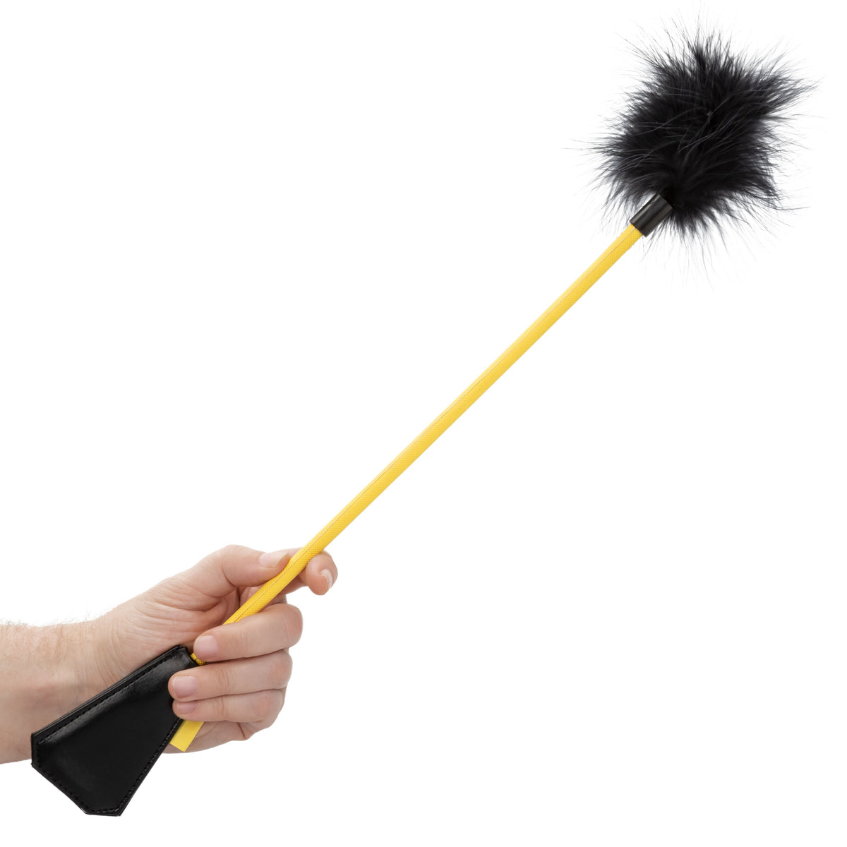 Boundless Feather Crop Black Faux Leather and Feather Tickler BDSM Dual Crop 15 Inch > Bondage Gear > Ticklers - Tophatter Daily Deals
