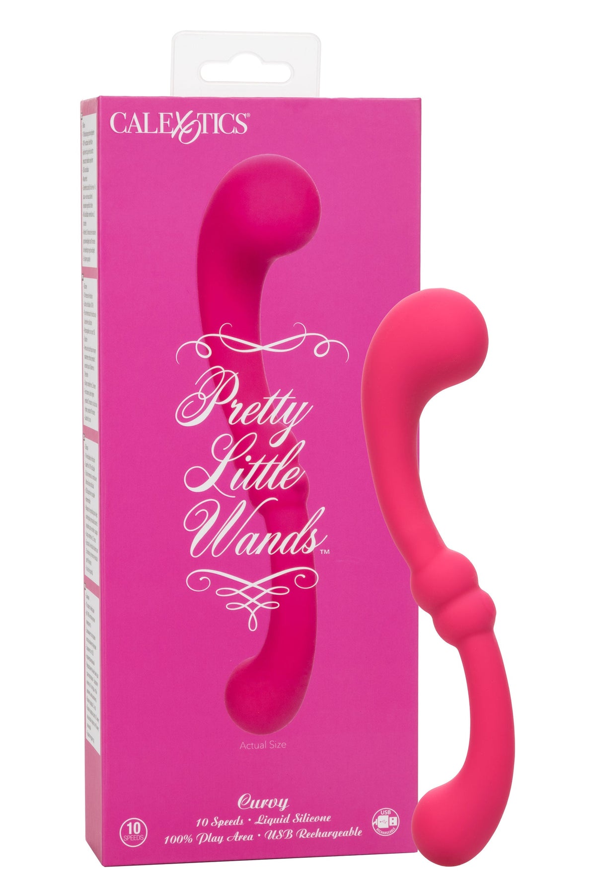 Pretty Little Wands Curvy Slim Pink Silicone Massager with 10 Speeds > Vibrators > Standard Vibrators - Tophatter Daily Deals