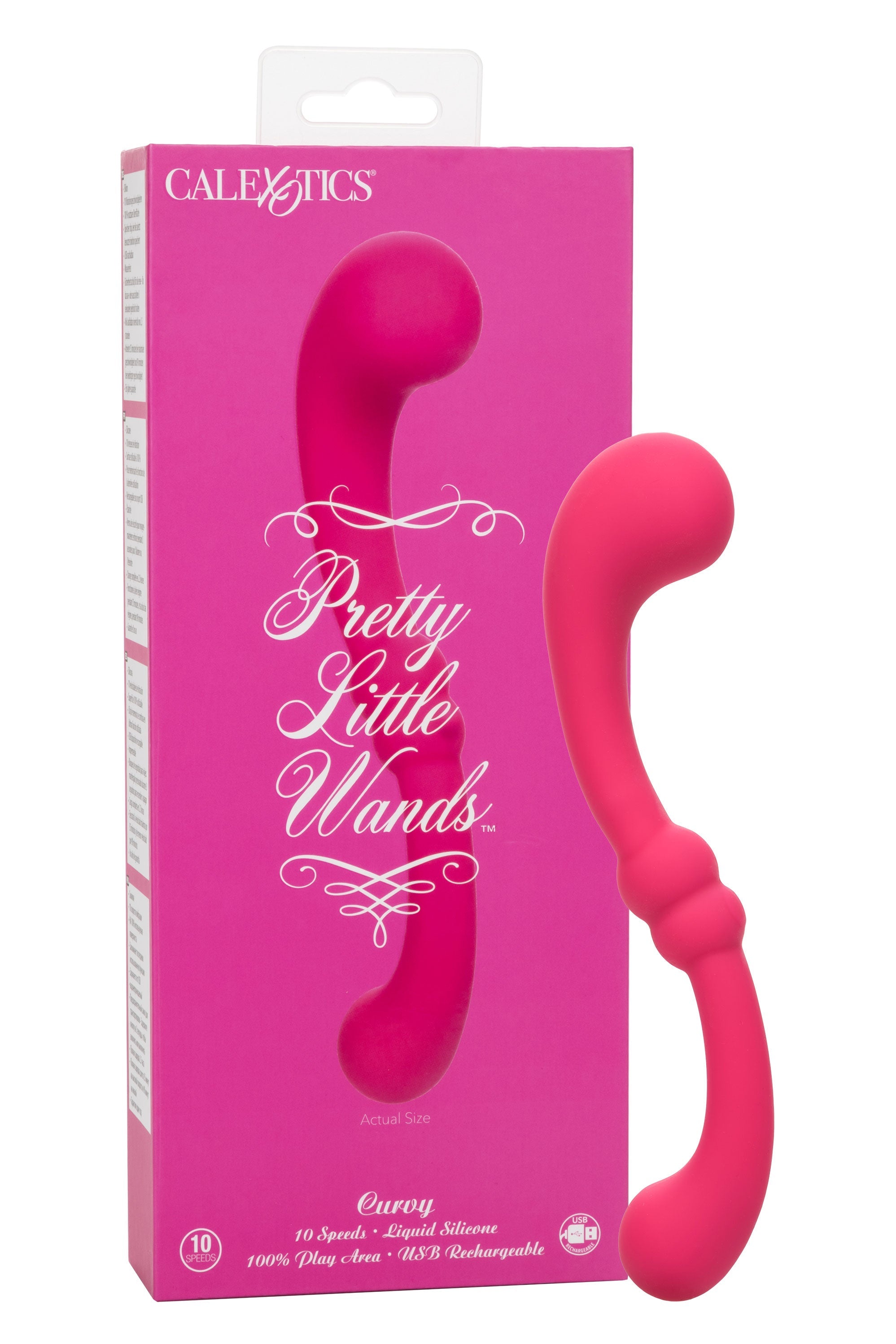 Pretty Little Wands Curvy Slim Pink Silicone Massager with 10 Speeds > Vibrators > Standard Vibrators - Tophatter Daily Deals