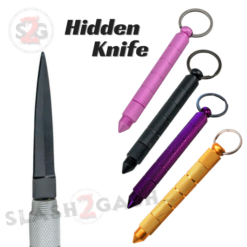 Kubotan Hidden Knife Self Defense Stick Keychain w/ Dagger - 7 colors SD-KeyChain - Tophatter Daily Deals