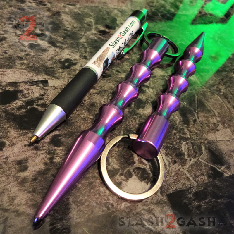 Wavy Kubotan Self Defense Stick Keychain Ninja Weapon - Asst. colors Light Purple - Standard SD-KeyChain - Tophatter Daily Deals