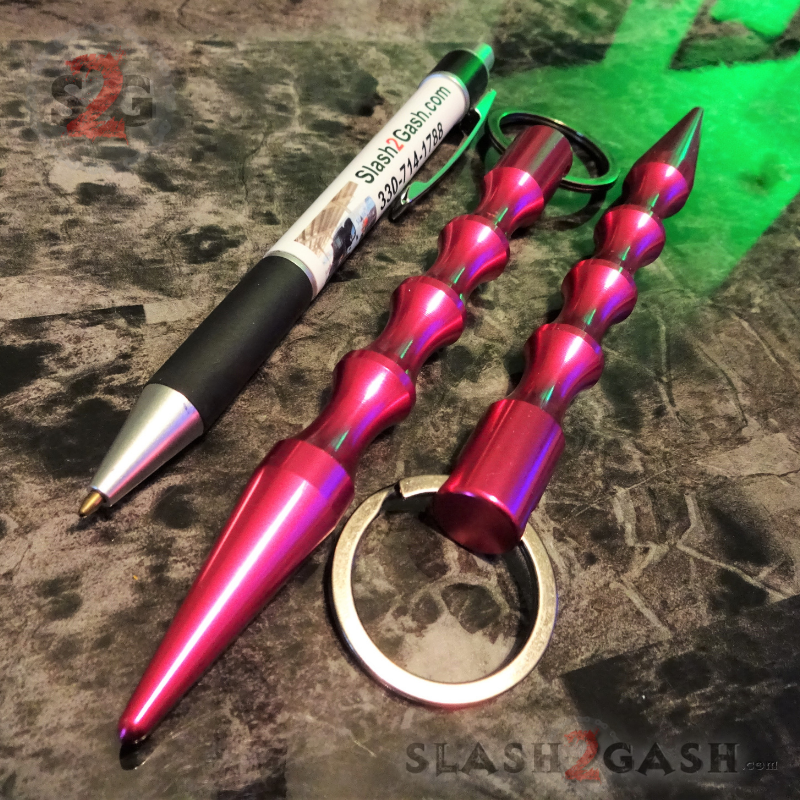 Wavy Kubotan Self Defense Stick Keychain Ninja Weapon - Asst. colors Pink - Standard SD-KeyChain - Tophatter Daily Deals