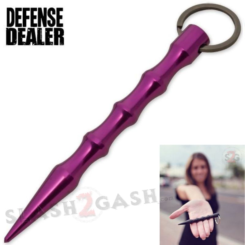 Wavy Kubotan Self Defense Stick Keychain Ninja Weapon - Asst. colors Purple - Standard SD-KeyChain - Tophatter Daily Deals
