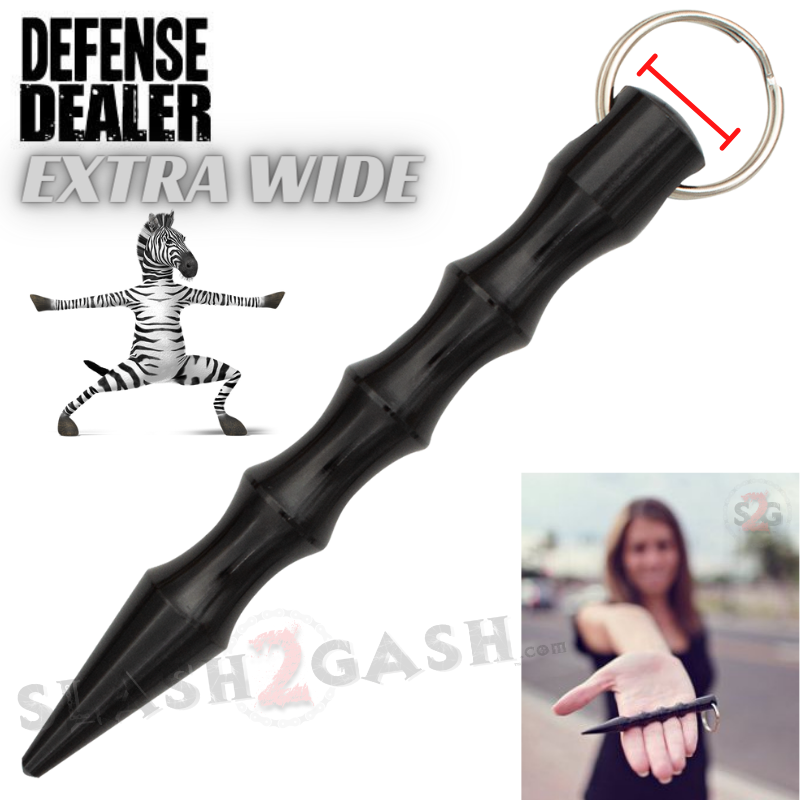 Wavy Kubotan Self Defense Stick Keychain Ninja Weapon - Asst. colors Black - Extra Wide SD-KeyChain - Tophatter Daily Deals