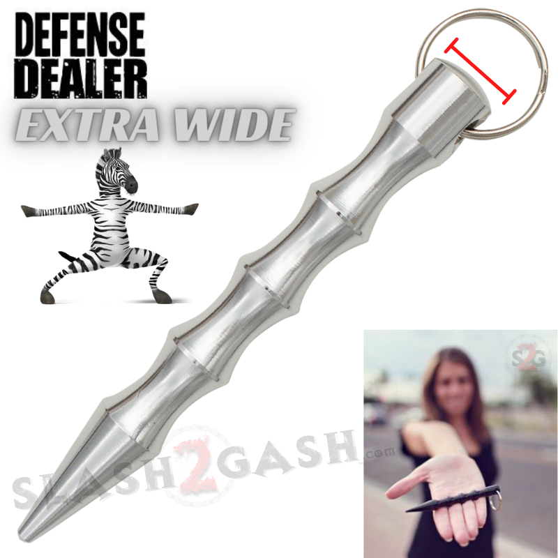 Wavy Kubotan Self Defense Stick Keychain Ninja Weapon - Asst. colors Silver - Extra Wide SD-KeyChain - Tophatter Daily Deals